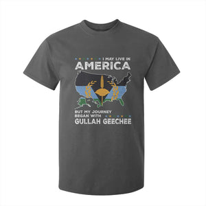 I May Live In America But My Journey Began With Gullah Geechee T Shirt For Kid Black History TS11 Dark Heather Print Your Wear