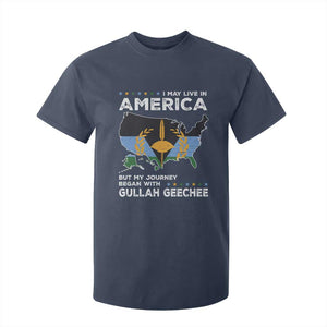 I May Live In America But My Journey Began With Gullah Geechee T Shirt For Kid Black History TS11 Navy Print Your Wear