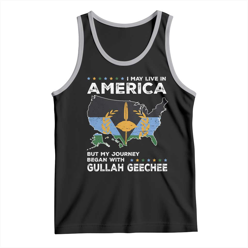 I May Live In America But My Journey Began With Gullah Geechee Tank Top Gullah Geechee Pride TS11 Black Athletic Heather Print Your Wear