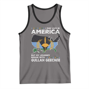 I May Live In America But My Journey Began With Gullah Geechee Tank Top Gullah Geechee Pride TS11 Deep Heather Black Print Your Wear