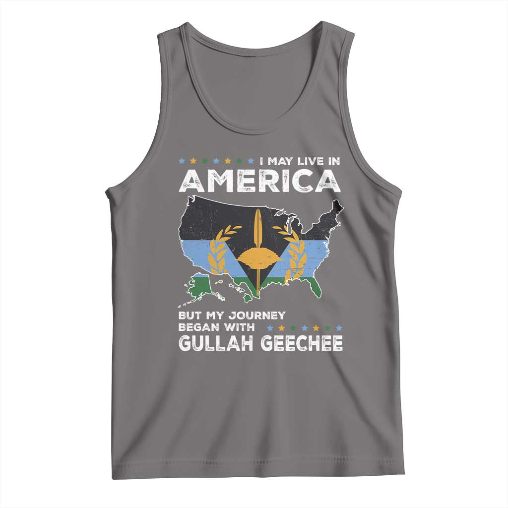 I May Live In America But My Journey Began With Gullah Geechee Tank Top Gullah Geechee Pride TS11 Deep Heather Print Your Wear