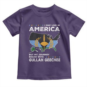 I May Live In America But My Journey Began With Gullah Geechee Toddler T Shirt Gullah Geechee Pride TS11 Purple Print Your Wear
