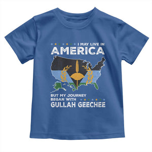 I May Live In America But My Journey Began With Gullah Geechee Toddler T Shirt Gullah Geechee Pride TS11 Royal Blue Print Your Wear