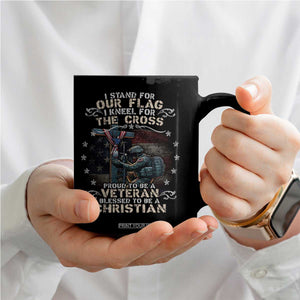 I Stand For Our Flag I Kneel For The Cross Proud Christian Veteran Coffee Mug TS11 Print Your Wear