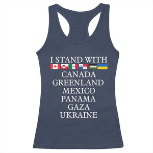 I Stand With Canada Greenland Mexico Panama Gaza Ukraine Racerback Tank Top TS02 Navy Print Your Wear