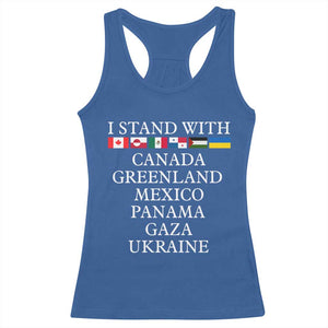 I Stand With Canada Greenland Mexico Panama Gaza Ukraine Racerback Tank Top TS02 Royal Blue Print Your Wear