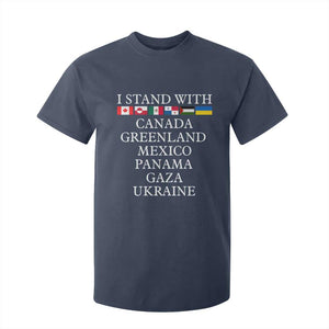 I Stand With Canada Greenland Mexico Panama Gaza Ukraine T Shirt For Kid TS02 Navy Print Your Wear