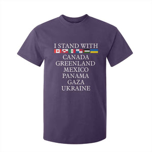 I Stand With Canada Greenland Mexico Panama Gaza Ukraine T Shirt For Kid TS02 Purple Print Your Wear
