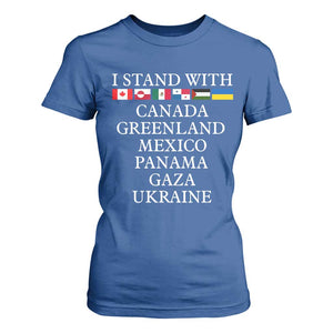 I Stand With Canada Greenland Mexico Panama Gaza Ukraine T Shirt For Women TS02 Royal Blue Print Your Wear