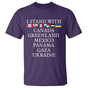 I Stand With Canada Greenland Mexico Panama Gaza Ukraine T Shirt TS02 Purple Print Your Wear