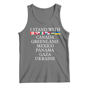 I Stand With Canada Greenland Mexico Panama Gaza Ukraine Tank Top TS02 Black Heather Print Your Wear