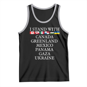 I Stand With Canada Greenland Mexico Panama Gaza Ukraine Tank Top TS02 Black Athletic Heather Print Your Wear