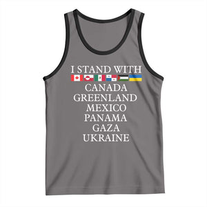 I Stand With Canada Greenland Mexico Panama Gaza Ukraine Tank Top TS02 Deep Heather Black Print Your Wear