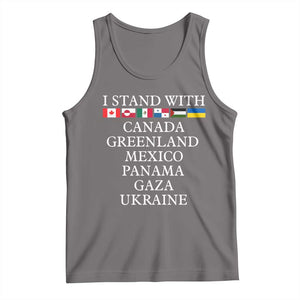 I Stand With Canada Greenland Mexico Panama Gaza Ukraine Tank Top TS02 Deep Heather Print Your Wear