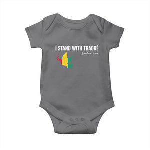 I Stand With Traoré Baby Onesie Burkina Faso Peace Dove TS02 Charcoal Print Your Wear