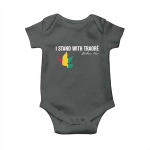 I Stand With Traoré Baby Onesie Burkina Faso Peace Dove TS02 Dark Heather Print Your Wear