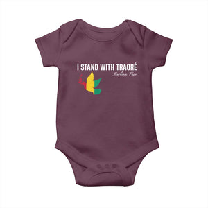 I Stand With Traoré Baby Onesie Burkina Faso Peace Dove TS02 Maroon Print Your Wear