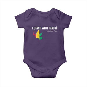 I Stand With Traoré Baby Onesie Burkina Faso Peace Dove TS02 Purple Print Your Wear