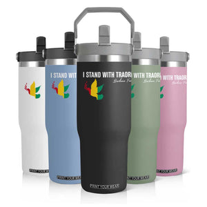 I Stand With Traoré Flip Straw Tumbler Burkina Faso Peace Dove TS02 Print Your Wear