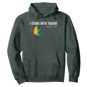I Stand With Traoré Hoodie Burkina Faso Peace Dove TS02 Dark Forest Green Print Your Wear