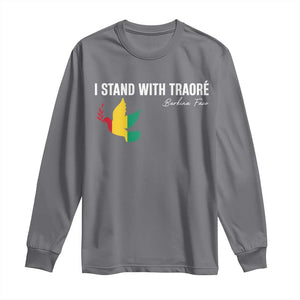 I Stand With Traoré Long Sleeve Shirt Burkina Faso Peace Dove TS02 Charcoal Print Your Wear