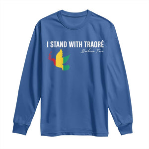 I Stand With Traoré Long Sleeve Shirt Burkina Faso Peace Dove TS02 Royal Blue Print Your Wear