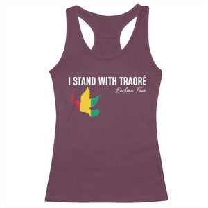I Stand With Traoré Racerback Tank Top Burkina Faso Peace Dove TS02 Maroon Print Your Wear