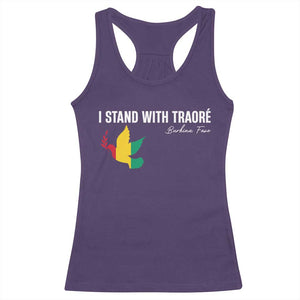 I Stand With Traoré Racerback Tank Top Burkina Faso Peace Dove TS02 Purple Print Your Wear