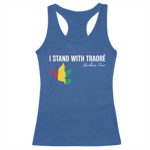 I Stand With Traoré Racerback Tank Top Burkina Faso Peace Dove TS02 Royal Blue Print Your Wear