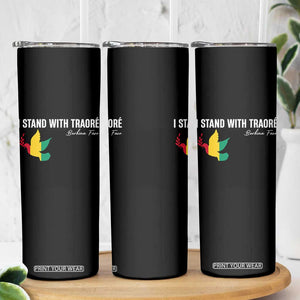 I Stand With Traoré Skinny Tumbler Burkina Faso Peace Dove TS02 Print Your Wear