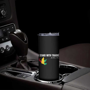 I Stand With Traoré Skinny Tumbler Burkina Faso Peace Dove TS02 Print Your Wear