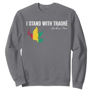 I Stand With Traoré Sweatshirt Burkina Faso Peace Dove TS02 Charcoal Print Your Wear