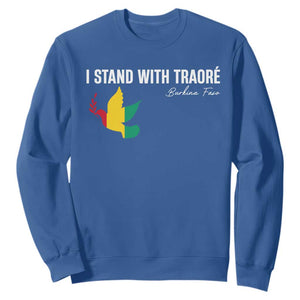 I Stand With Traoré Sweatshirt Burkina Faso Peace Dove TS02 Royal Blue Print Your Wear