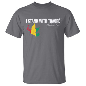 I Stand With Traoré T Shirt Burkina Faso Peace Dove TS02 Charcoal Print Your Wear