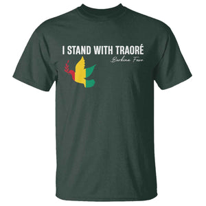 I Stand With Traoré T Shirt Burkina Faso Peace Dove TS02 Dark Forest Green Print Your Wear