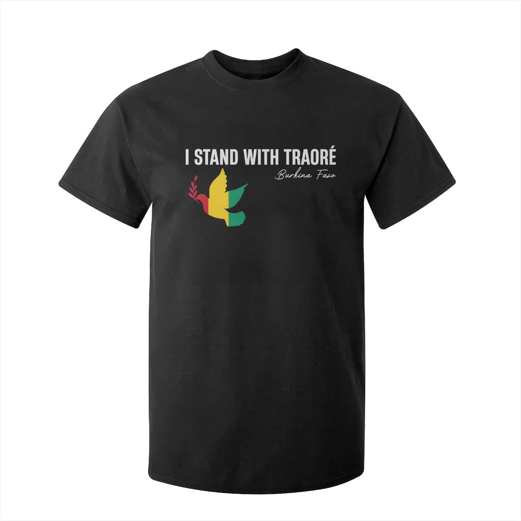 I Stand With Traoré T Shirt For Kid Burkina Faso Peace Dove TS02 Black Print Your Wear