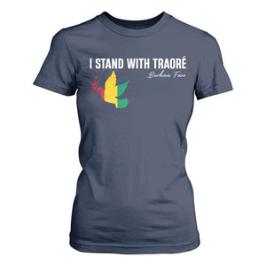 I Stand With Traoré T Shirt For Women Burkina Faso Peace Dove TS02 Navy Print Your Wear