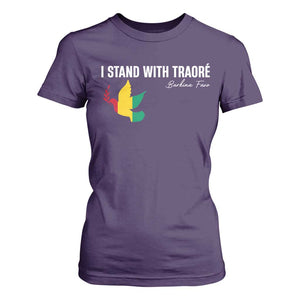 I Stand With Traoré T Shirt For Women Burkina Faso Peace Dove TS02 Purple Print Your Wear