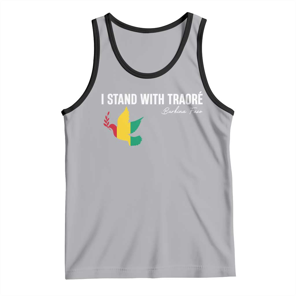 I Stand With Traoré Tank Top Burkina Faso Peace Dove TS02 Athletic Heather Black Print Your Wear