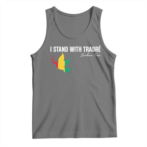 I Stand With Traoré Tank Top Burkina Faso Peace Dove TS02 Black Heather Print Your Wear