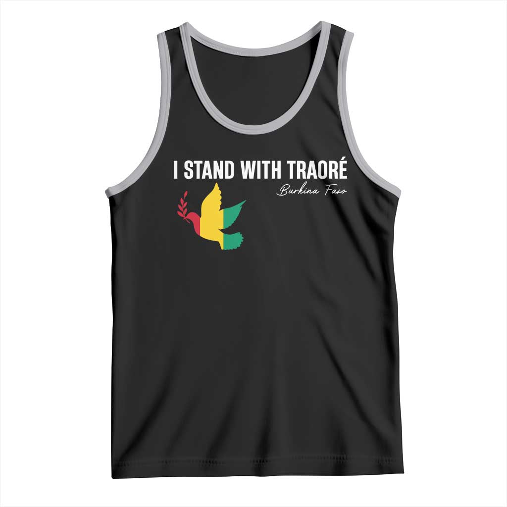 I Stand With Traoré Tank Top Burkina Faso Peace Dove TS02 Black Athletic Heather Print Your Wear