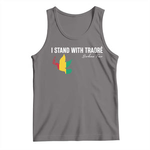 I Stand With Traoré Tank Top Burkina Faso Peace Dove TS02 Deep Heather Print Your Wear