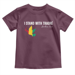 I Stand With Traoré Toddler T Shirt Burkina Faso Peace Dove TS02 Maroon Print Your Wear