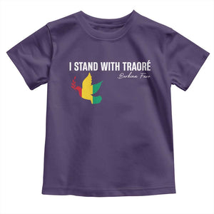 I Stand With Traoré Toddler T Shirt Burkina Faso Peace Dove TS02 Purple Print Your Wear
