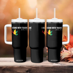 I Stand With Traoré Tumbler With Handle Burkina Faso Peace Dove TS02 Print Your Wear