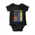 I Stand With Ukraine Baby Onesie Ukrainian American Flag TS02 Black Print Your Wear