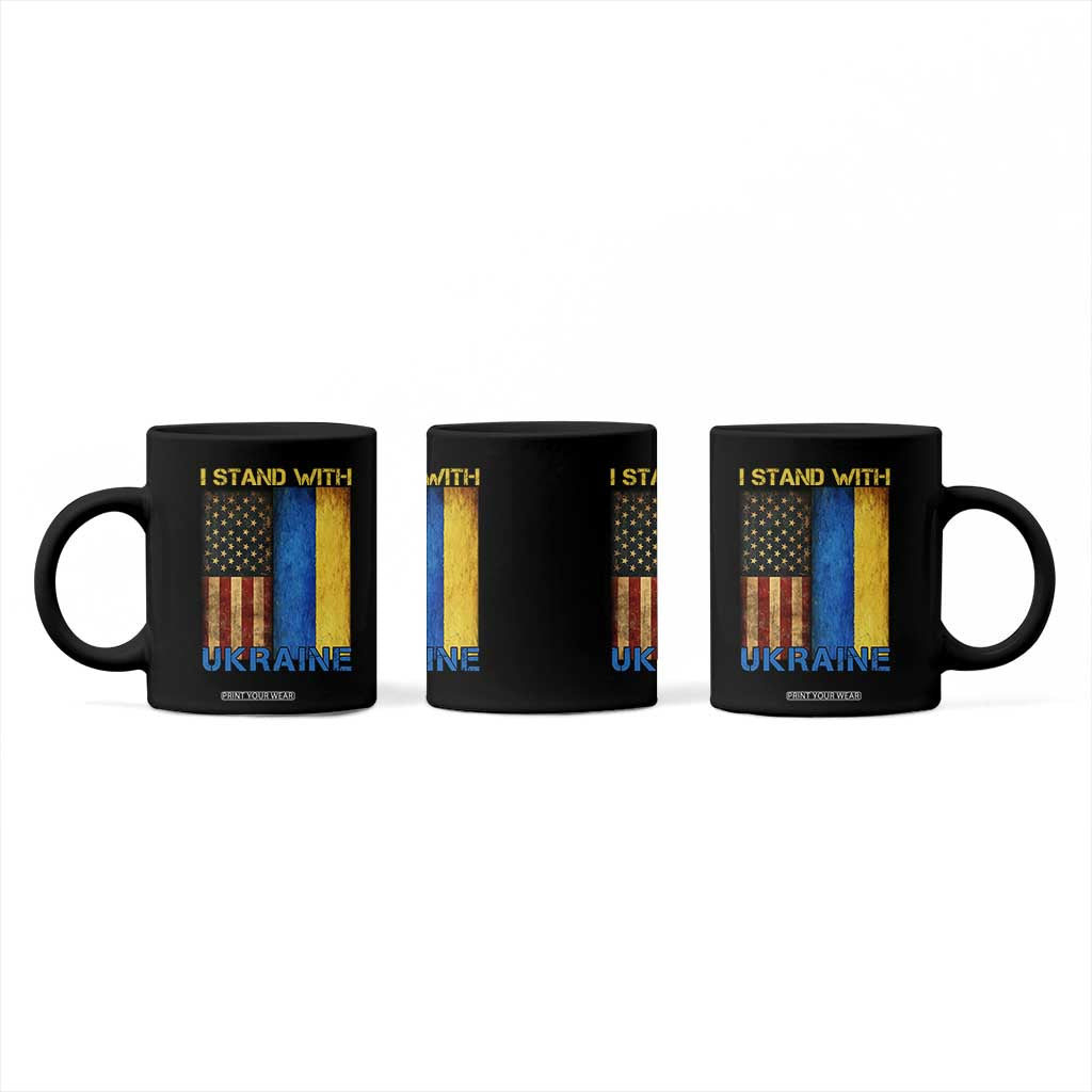 I Stand With Ukraine Coffee Mug Ukrainian American Flag TS02 Print Your Wear