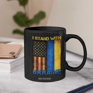 I Stand With Ukraine Coffee Mug Ukrainian American Flag TS02 Print Your Wear