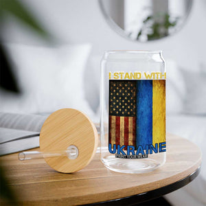 I Stand With Ukraine Glass Can Ukrainian American Flag TS02 Print Your Wear