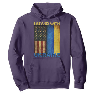 I Stand With Ukraine Hoodie Ukrainian American Flag TS02 Purple Print Your Wear
